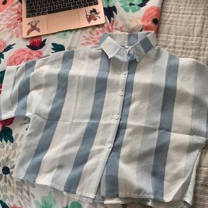 (SOLD) Light blue striped shirt